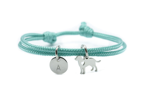 Armband Hund Mint Segeltau Gravur vegan verstellbar